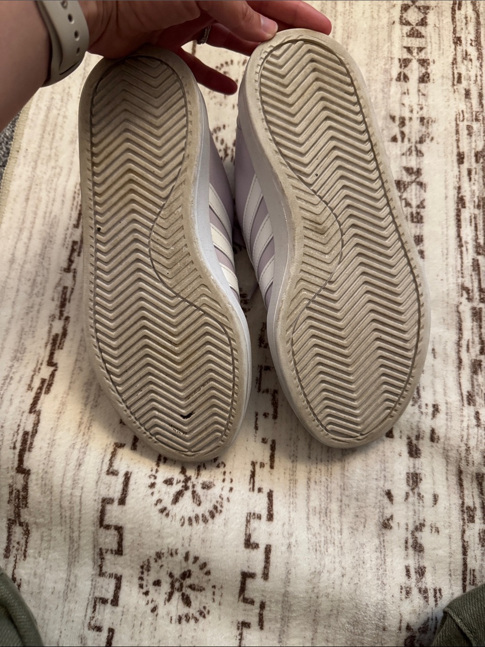 adidas Lavender Low-Top Sneakers with White Stripes - Picture 7 of 10